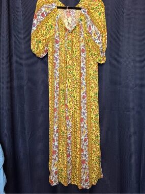 easel Yellow Floral Maxi Dress